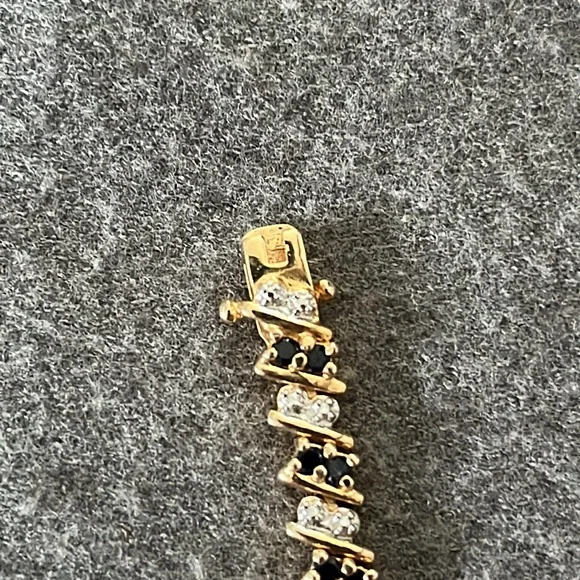 Gold Over Sterling Sapphire Bracelet-7.25” - Picture 5 of 12